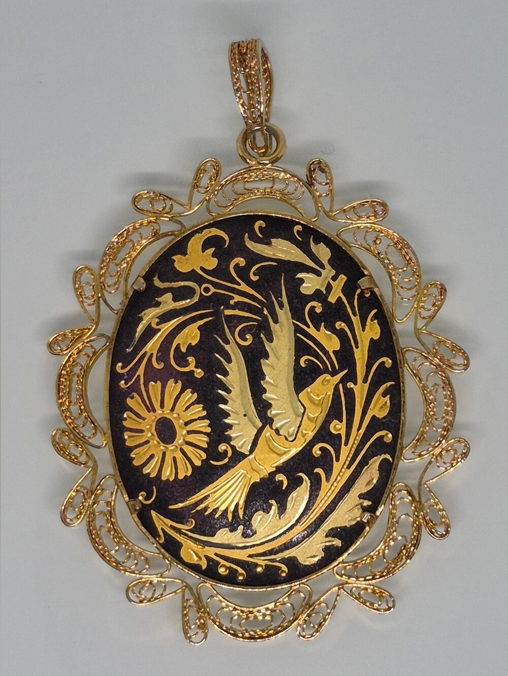 Spanish Toledo Damascene Pendant